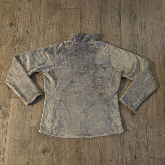 Womens THE NORTH FACE Pullover 1/4 ZIP Soft PILE FLEECE Jacket Gray XL - Picture 2 of 3